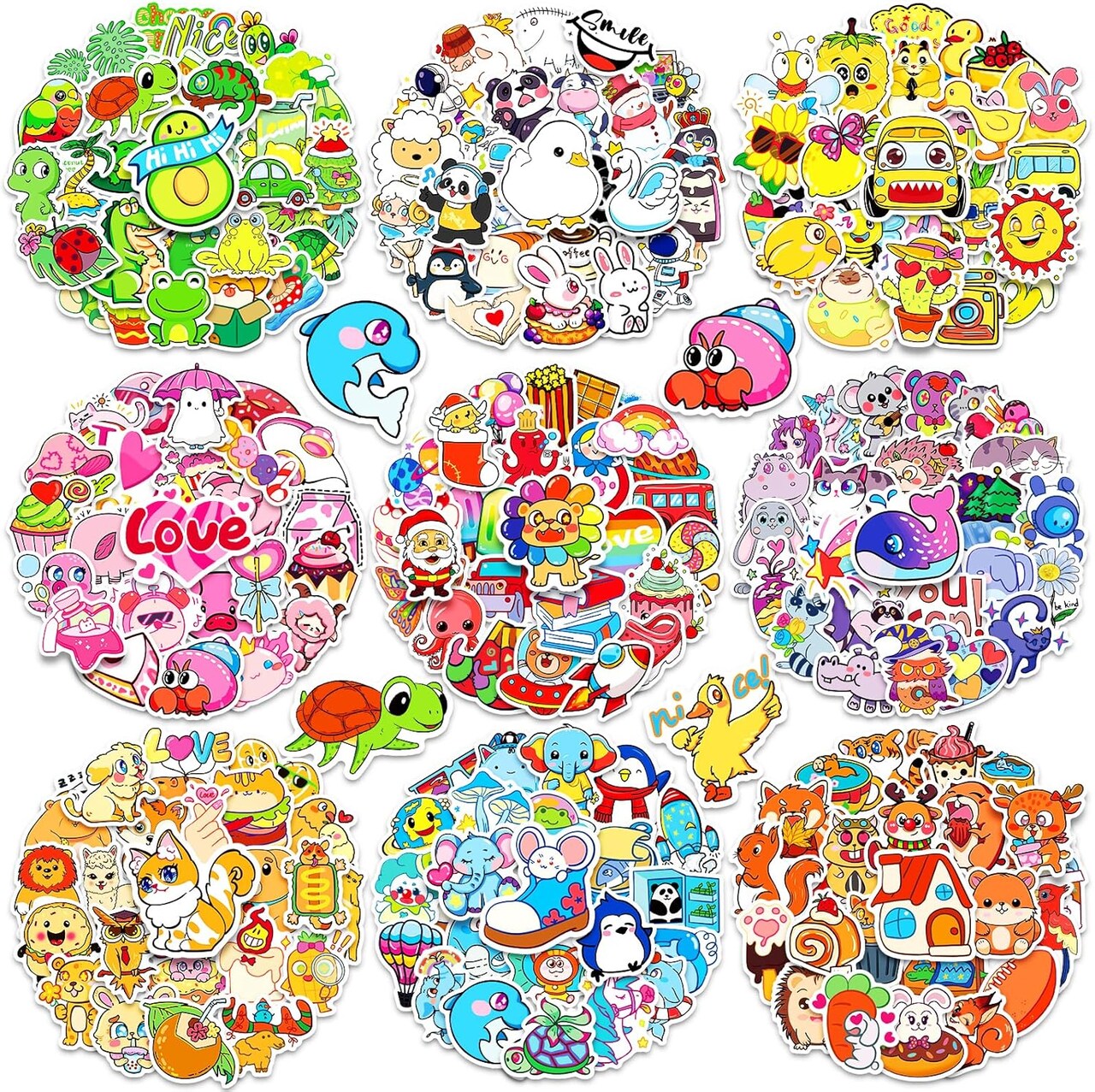 600Pcs Stickers for Kids, Water Bottle Vinyl Waterproof Scrapbook Cute Bulk Pack